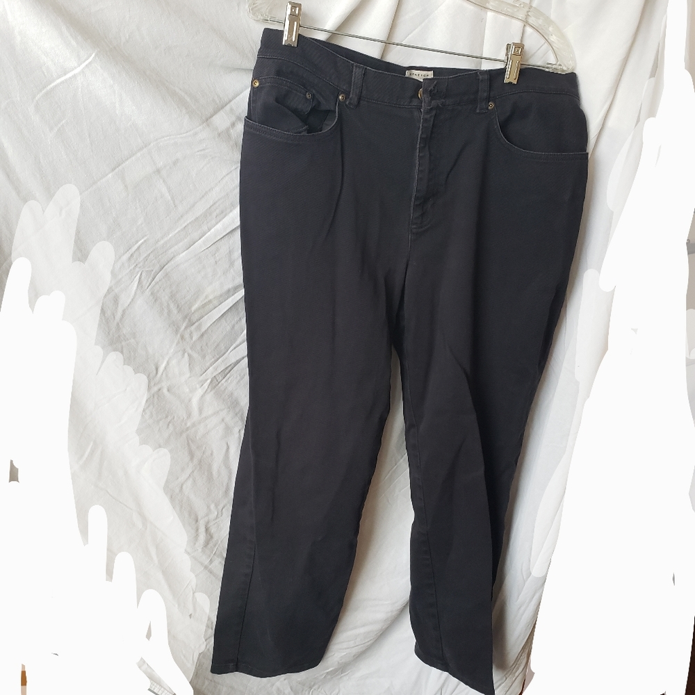 Jones NY Jeans Black Stretch Straight leg size 14P